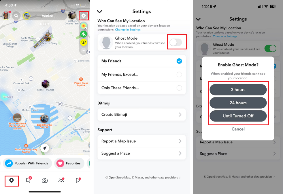 turn on snapchat ghost mode