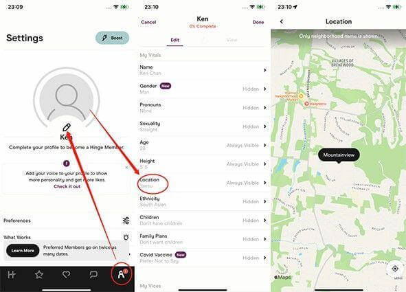 Change Hinge Location in Profile