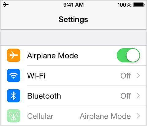 iPhone enable airplane mode