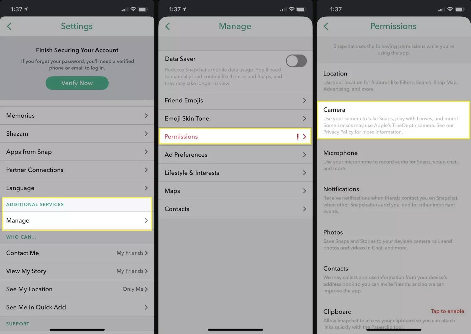 How-to-Allow-Camera-Access-Within-Snapchat