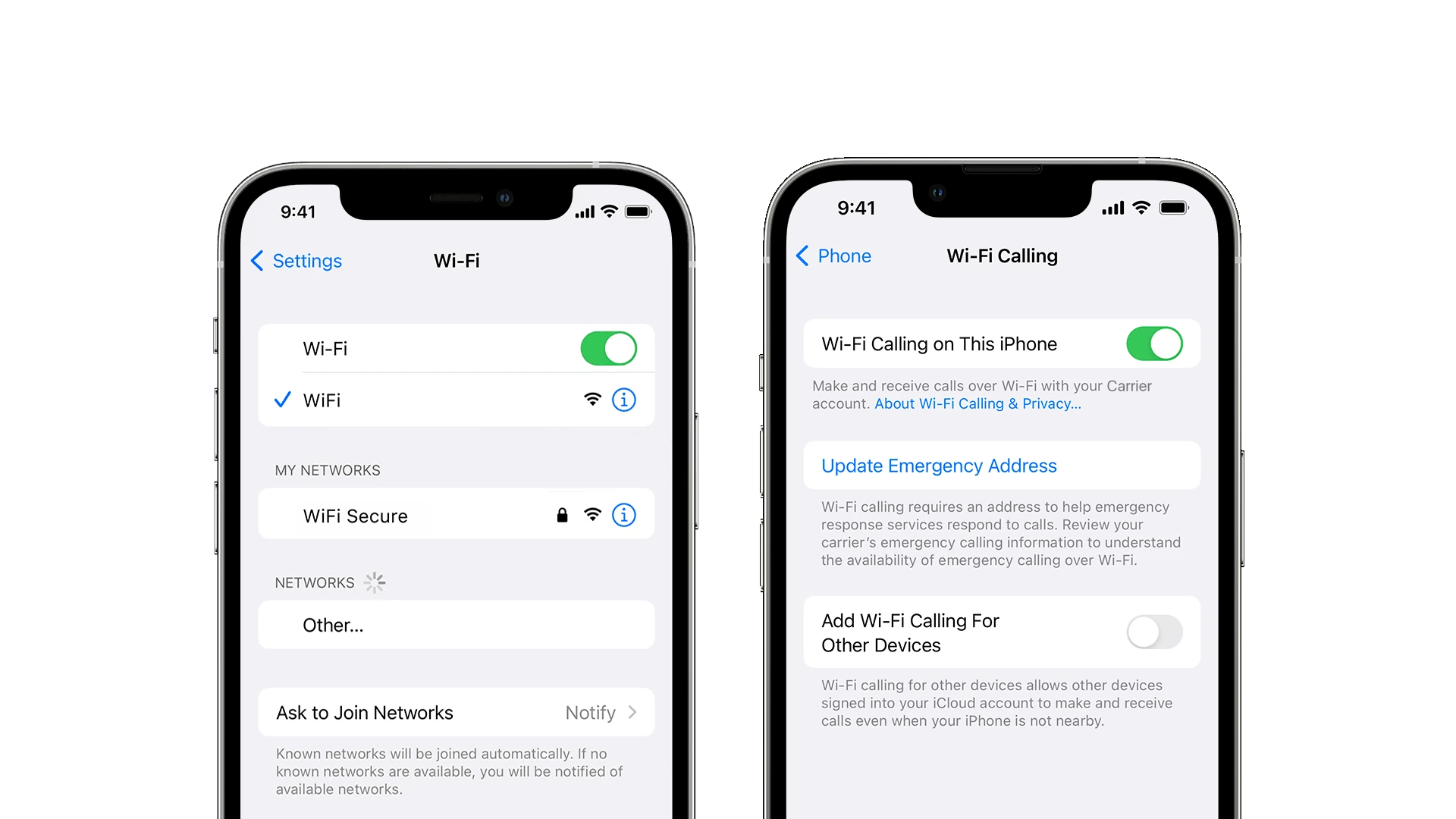 check iphone wifi connection