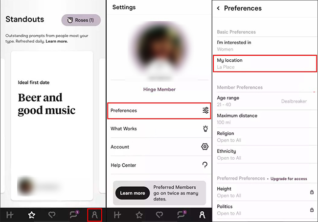 Change Hinge Location in Preferences