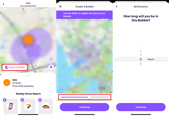 create bubble in Life360