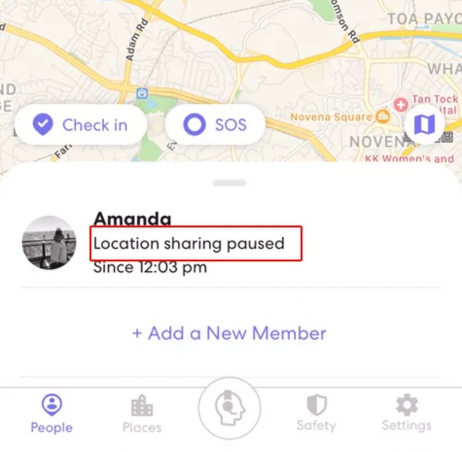 location sharing paused