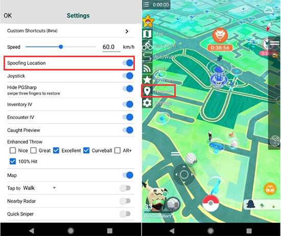 spoof in Pokemon GO with PGSharp