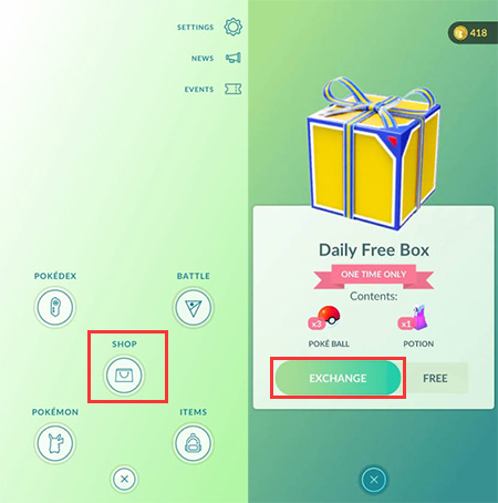 Pokemon GO Daily Free Box