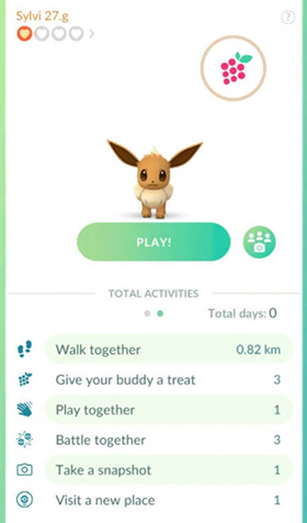 Earn hearts from Eevee