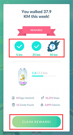 Pokemon GO Walking Rewards