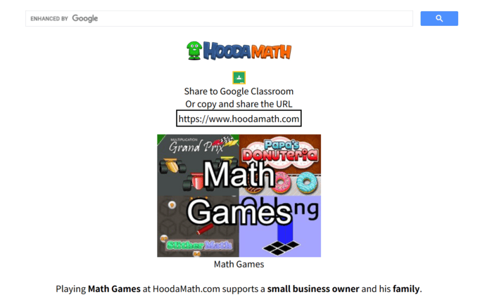 hoodamath game websites for school not blocked