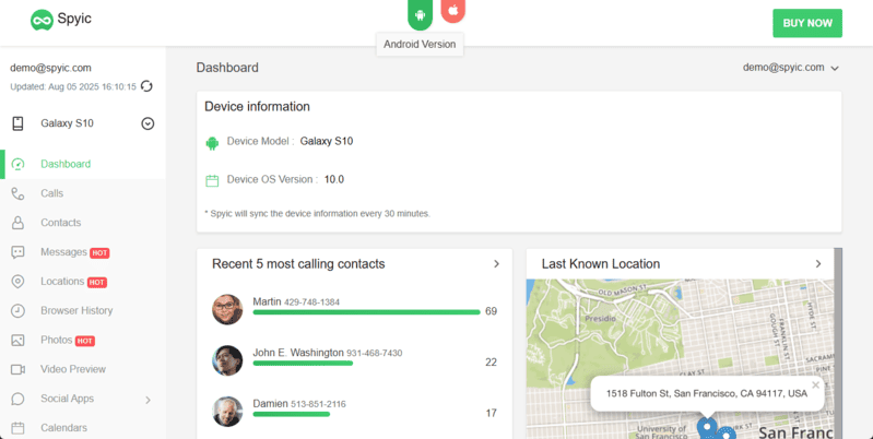 spyic phone application on