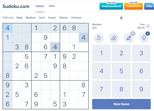 sudoku game websites for school not blocked